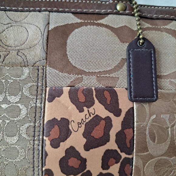 Coach Vintage Patchwork Tote Bag Brown Earth Tones - Picture 4 of 15